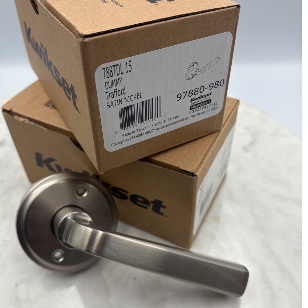 Kwikset Trafford Dummy Lever Handle Satin Nickel New 788TDL 15 97880-980 Set 2